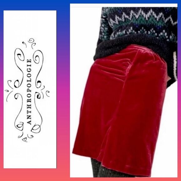 Anthropologie Dresses & Skirts - ✅️ NWT. Anthropologie Montie Connie raspberry velvet mini skirt